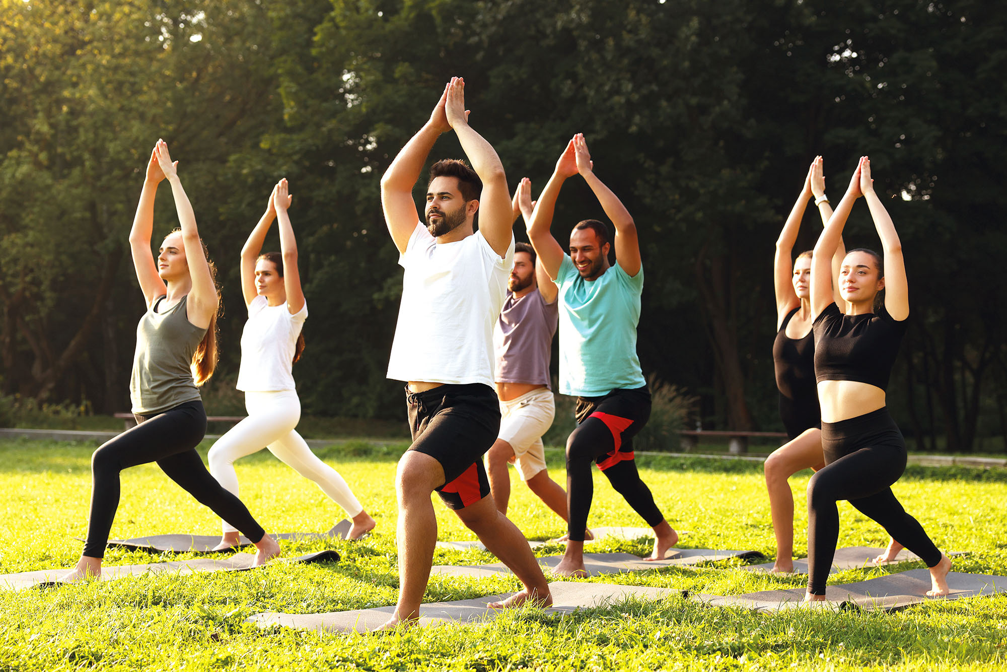 Group of people practicing yoga